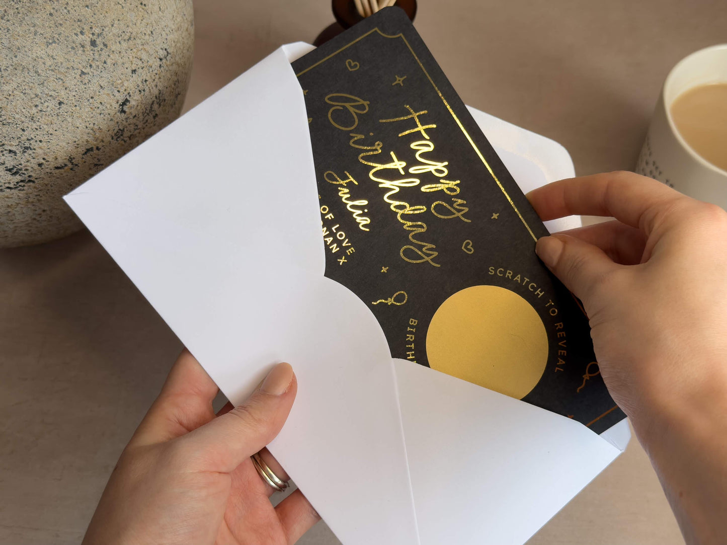 Personalised scratch card for a birthday experience gift, perfect for friends or family