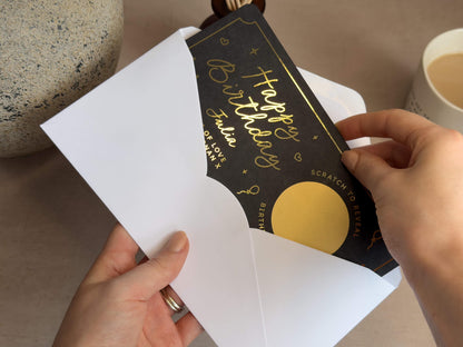 Personalised scratch card for a birthday experience gift, perfect for friends or family