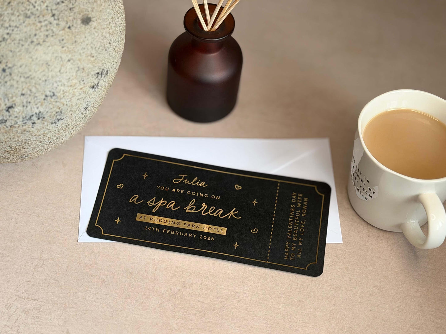 Handmade scratch card for a spa experience gift, ideal for birthdays or special occasions