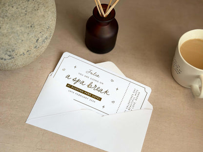 Personalised scratch ticket for a spa day gift, perfect for a thoughtful and relaxing surprise