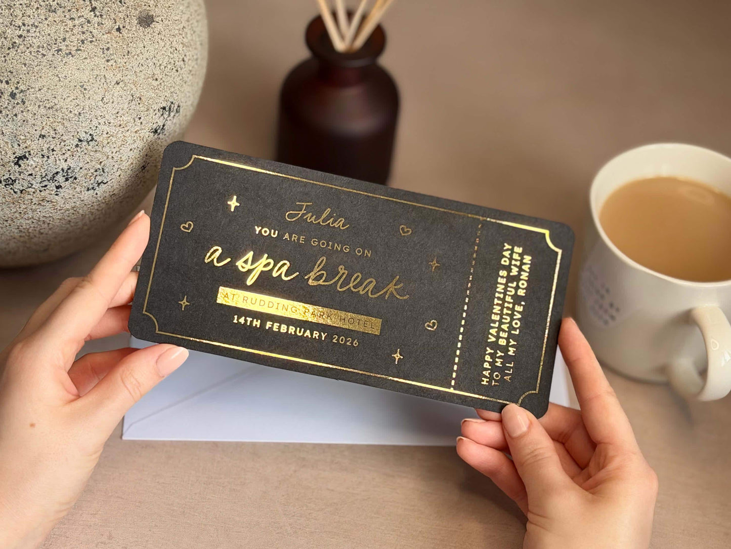 Scratch reveal ticket for a spa break gift idea, perfect for pampering someone special